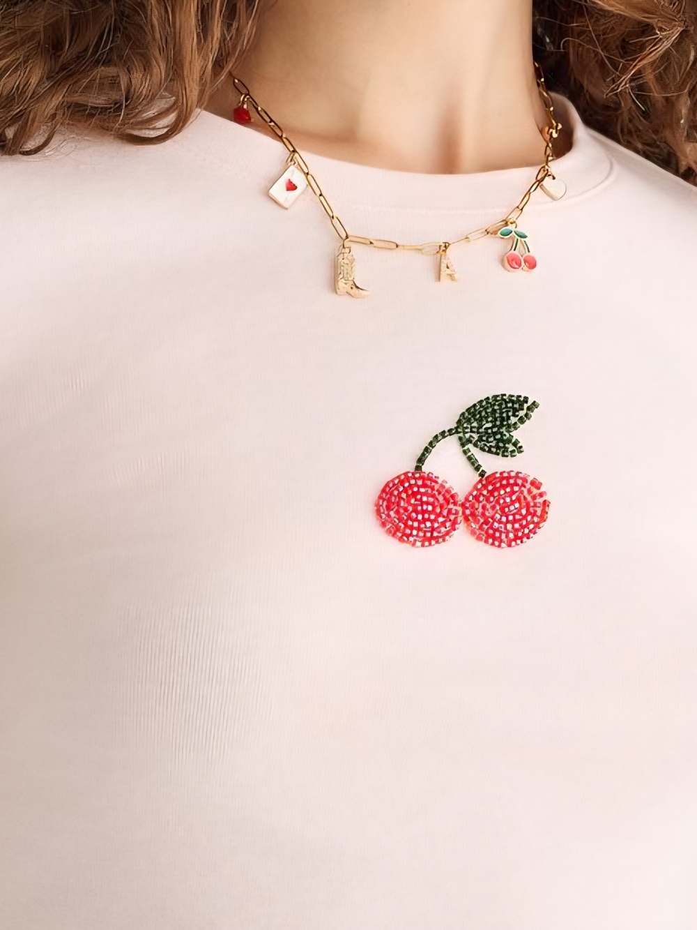 Aeropastale Long Sleeve Beaded Cherries Top XXL
